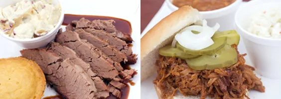 Hickory Smoked BBQ Brisket and Pulled Pork