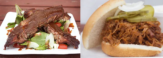 Rib Platters and Pulled Pork Sandwiches